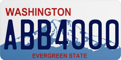WA license plate ABB4000