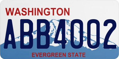 WA license plate ABB4002