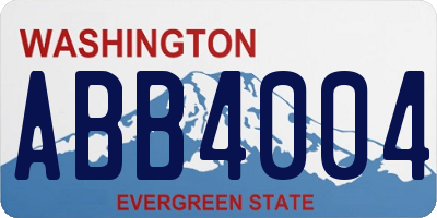 WA license plate ABB4004