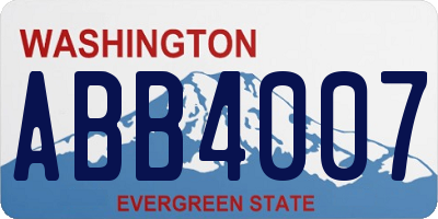 WA license plate ABB4007