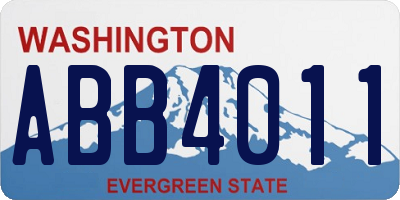WA license plate ABB4011