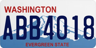 WA license plate ABB4018