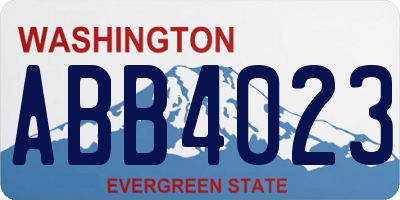WA license plate ABB4023