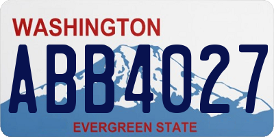 WA license plate ABB4027
