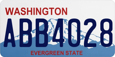 WA license plate ABB4028
