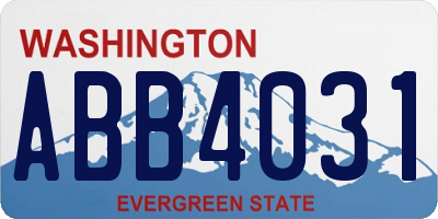 WA license plate ABB4031