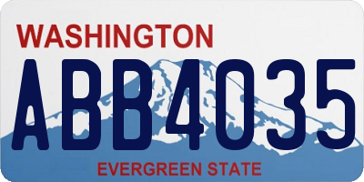 WA license plate ABB4035