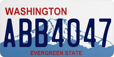 WA license plate ABB4047