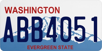 WA license plate ABB4051