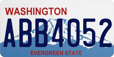 WA license plate ABB4052