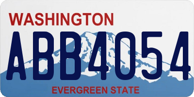 WA license plate ABB4054