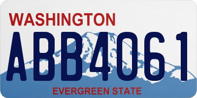 WA license plate ABB4061