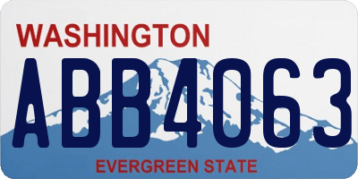 WA license plate ABB4063
