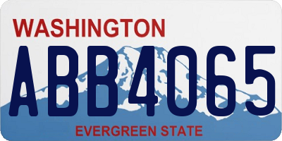 WA license plate ABB4065