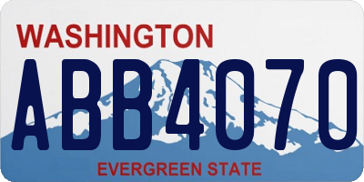 WA license plate ABB4070