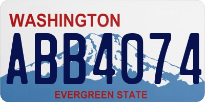 WA license plate ABB4074