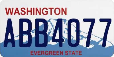 WA license plate ABB4077