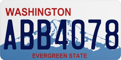WA license plate ABB4078