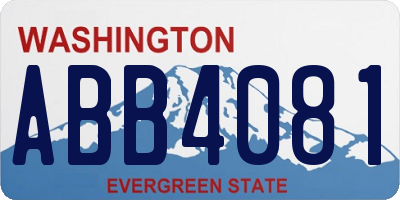 WA license plate ABB4081