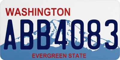 WA license plate ABB4083
