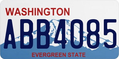 WA license plate ABB4085