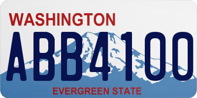 WA license plate ABB4100