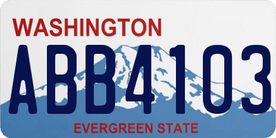 WA license plate ABB4103