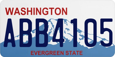 WA license plate ABB4105