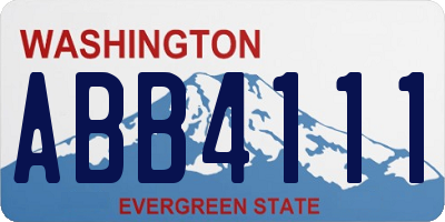 WA license plate ABB4111