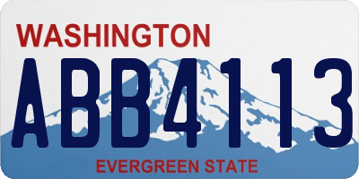 WA license plate ABB4113
