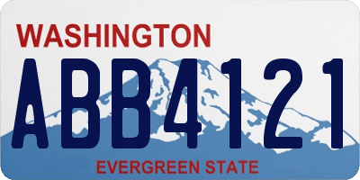WA license plate ABB4121