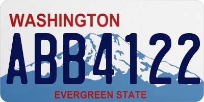 WA license plate ABB4122