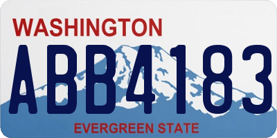 WA license plate ABB4183