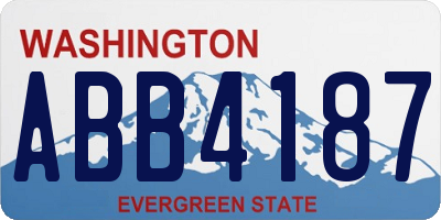 WA license plate ABB4187