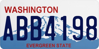 WA license plate ABB4198