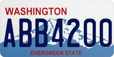 WA license plate ABB4200