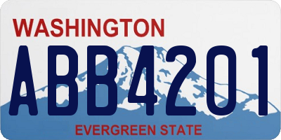 WA license plate ABB4201