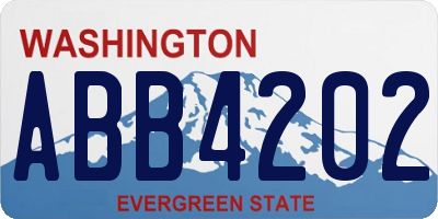 WA license plate ABB4202