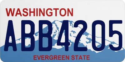 WA license plate ABB4205