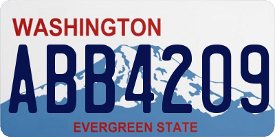 WA license plate ABB4209
