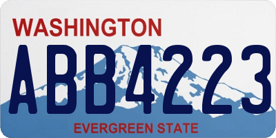 WA license plate ABB4223