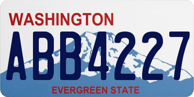 WA license plate ABB4227