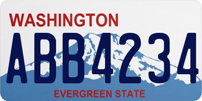 WA license plate ABB4234