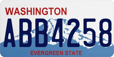 WA license plate ABB4258