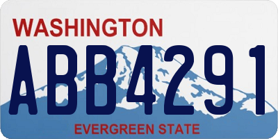 WA license plate ABB4291