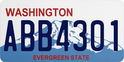 WA license plate ABB4301
