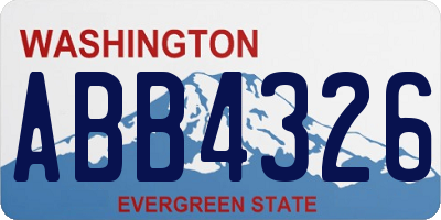 WA license plate ABB4326