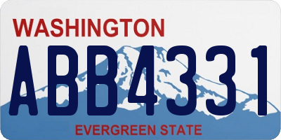 WA license plate ABB4331