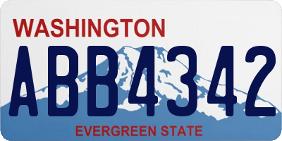 WA license plate ABB4342