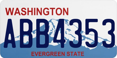 WA license plate ABB4353